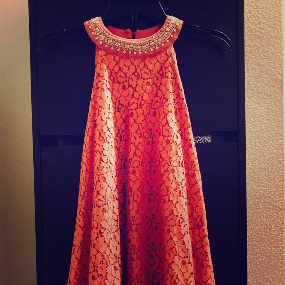 Lace Dress Embellished Neckline (Sold on Mercari)